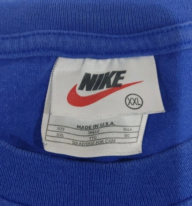 Vintage Nike Basketball Shirt Blue Graphic Sketch Art Made USA 90s Adult XXL 2XL gallery