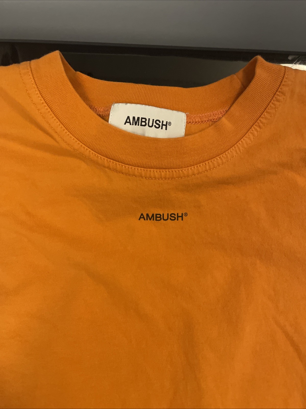 AMBUSH Men’s Tee, Sz 4, Orange 100% Cotton Logo Version Limited Edition Japan gallery