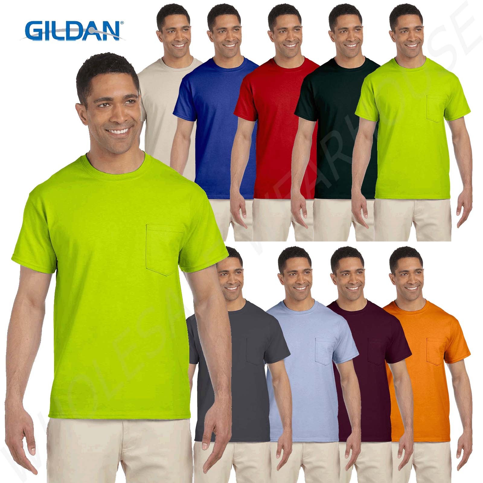 Gildan Mens T-Shirt Pocket Short Sleeves Ultra Cotton 6 oz S-XL M-G230 gallery