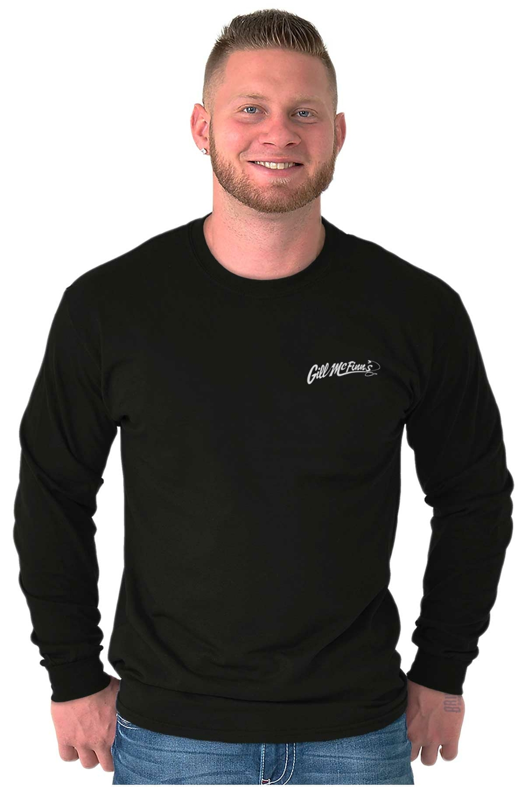 Gill McFinn's Fish Tales Bug Eyed Bluegill Long Sleeve Tshirt for Men or Women gallery