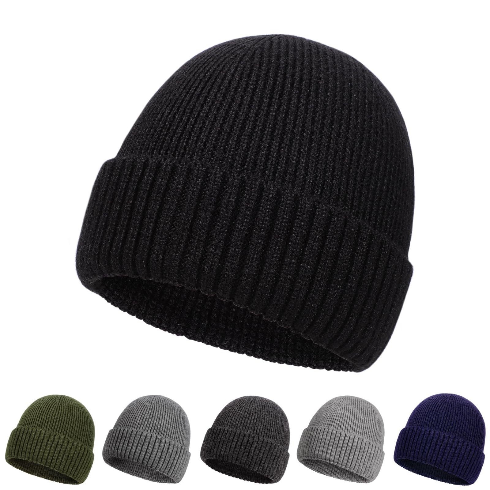 XXL Merino Wool Beanie, Mens Winter Beanie Hats, Winter Hat Knitted Beanies C... gallery