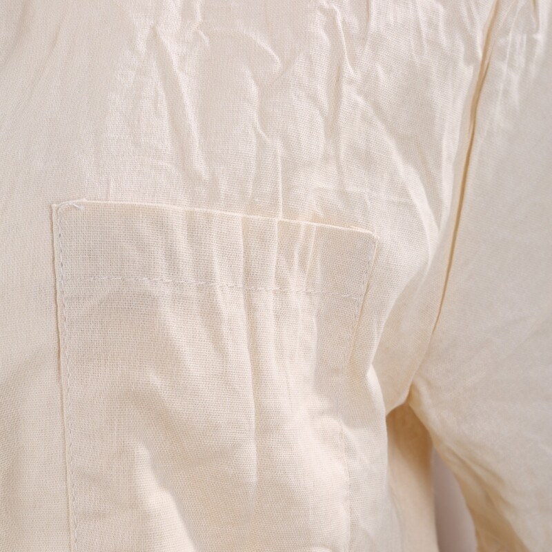 Men Stand Collar Buttons Front Linen Shirts Solid Color Loose Pullover Top M-3XL gallery