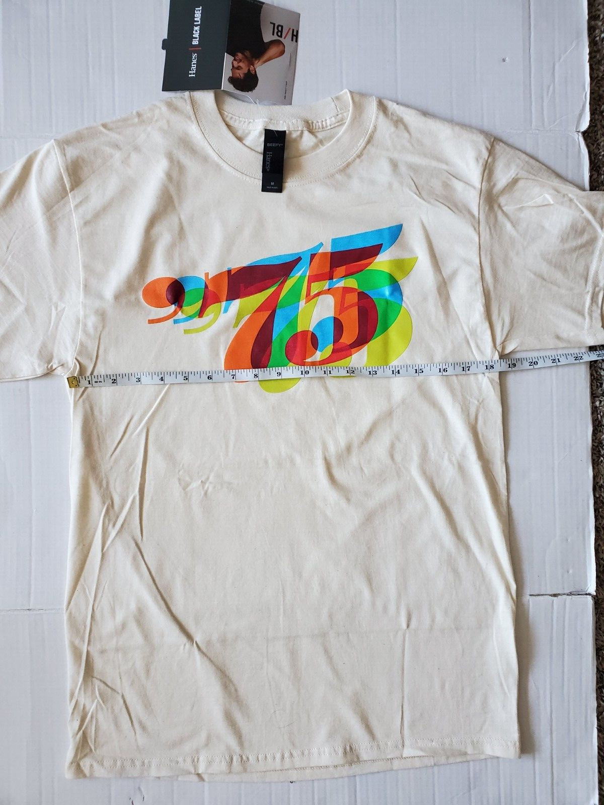 Hanes Beefy-T 5180 Men Cotton T-Shirt Natural '75 NWT gallery