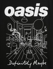 New Oasis Definitely Maybe Mens Medium Black Cotton Alt Rock Front And Back Tee