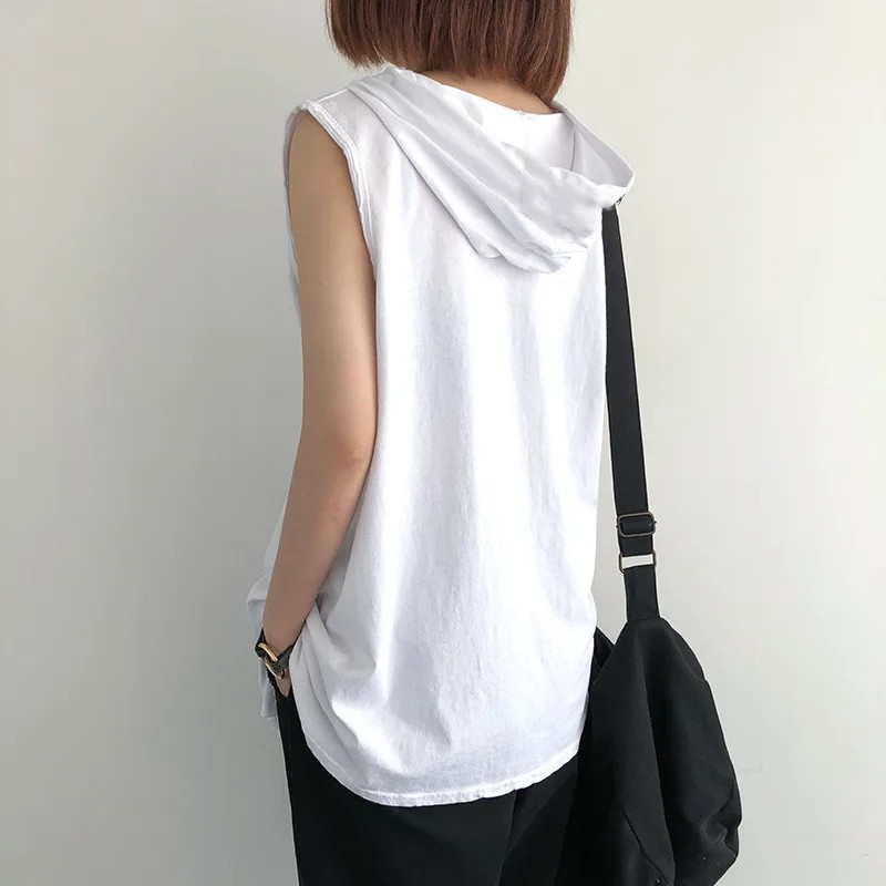 Solid Color Men's Tank Tops Vest Sleeveless Tees For Male Hooded gallery