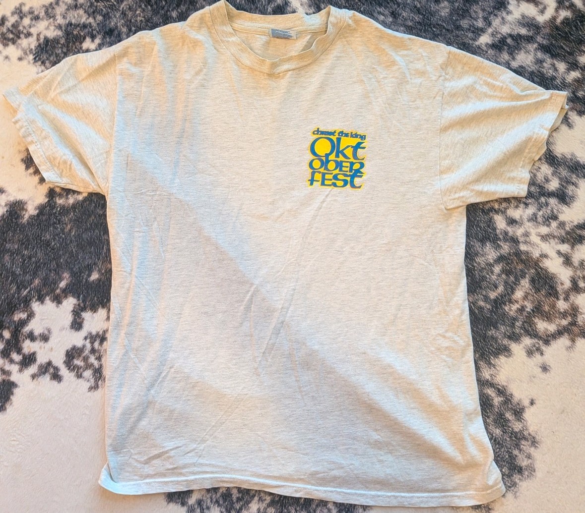 Hanes Beefy-T Vtg 1999 Oktoberfest Double-Sided Graphic Gray Men’s L Tee