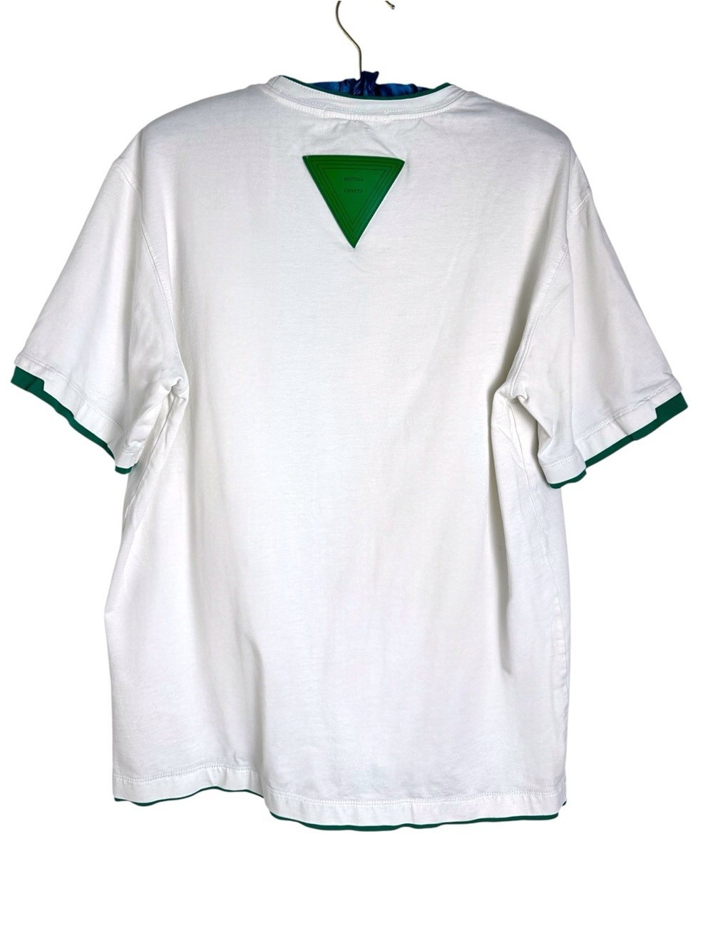 Bottega Veneta white cotton crewneck relaxed t-shirt green trim men M women L gallery