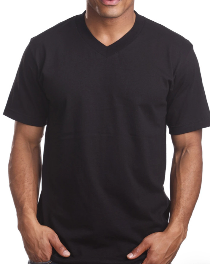 3 NEW PRO 5 PRO5 V-NECK T-SHIRT BLACK TEE BLANK PLAIN M-3XL 3PC gallery