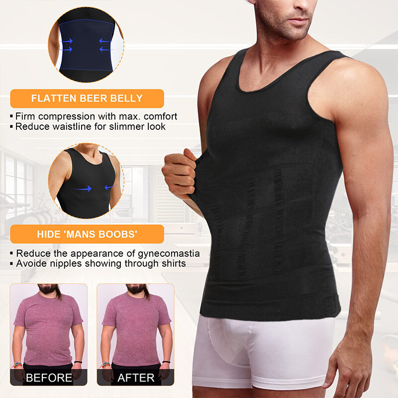 Mens Slimming Vest Abs Abdomen Compression Shirt Workout Tank Tops Body Shaper gallery