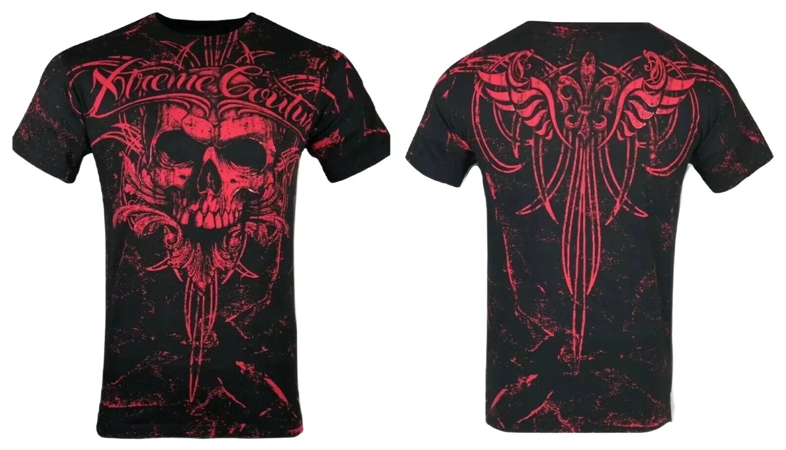 Xtreme Couture By Affliction Men's T-Shirt VICTORY Skull Biker MMA Black S-5XL gallery