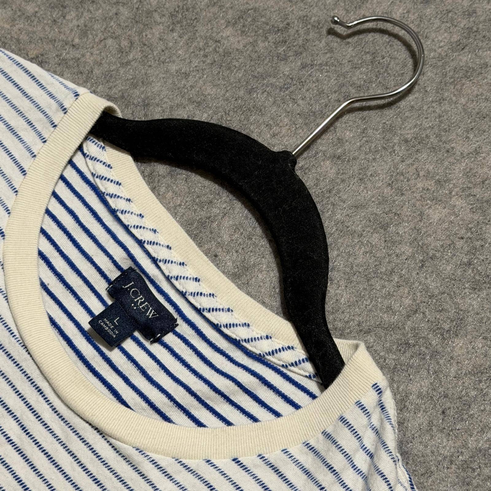 J.Crew Re-Imagined Mens Large Blue White Striped Cotton T-Shirt BG833 FA22 gallery