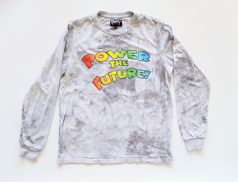 Poppy Playtime Power The Future Graphic Long Sleeve Shirt Tie Dye Size Large