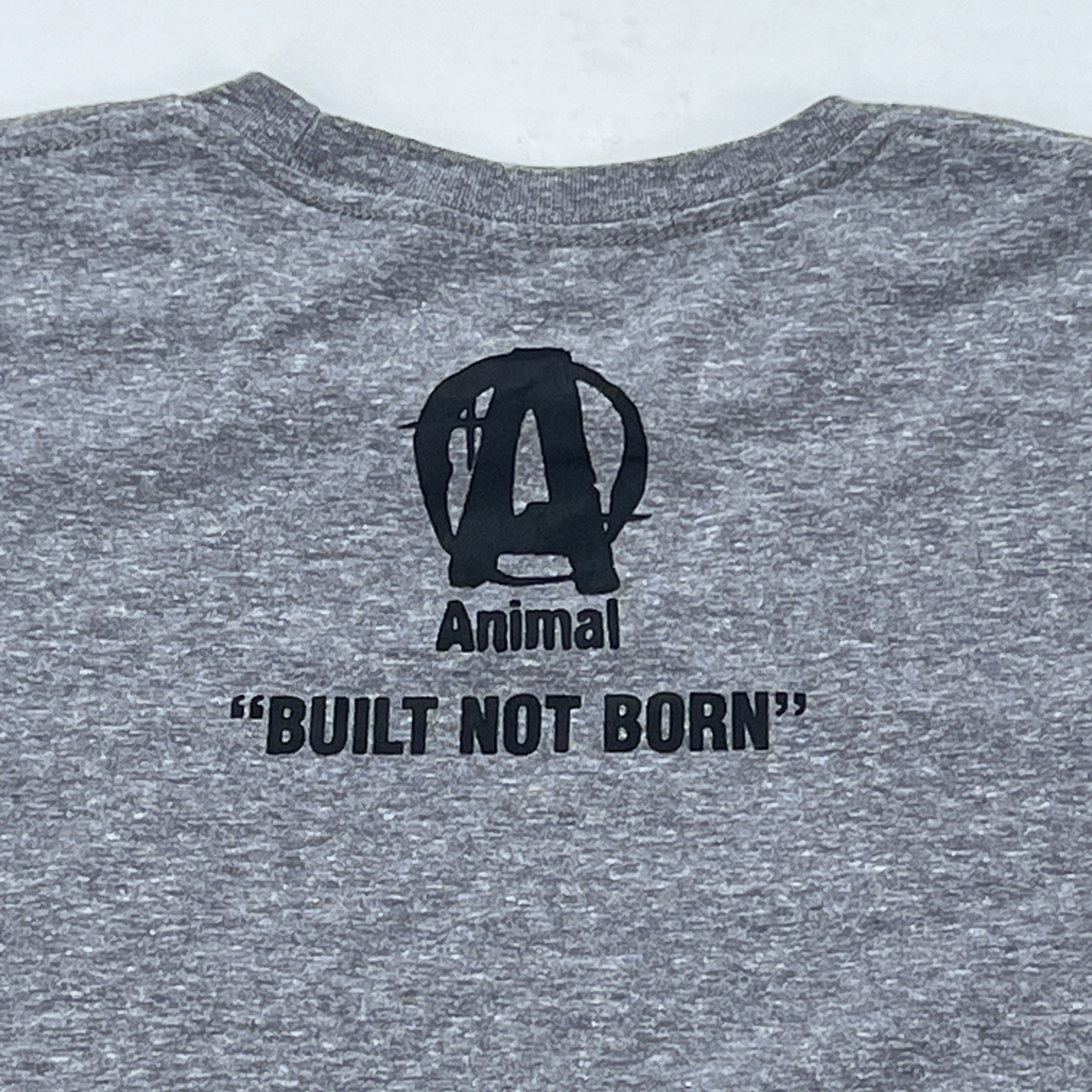 VTG Animal Pak "Built Not Born" Men's Y2K Gray XL Soft T-Shirt Tee Bodybuilding gallery