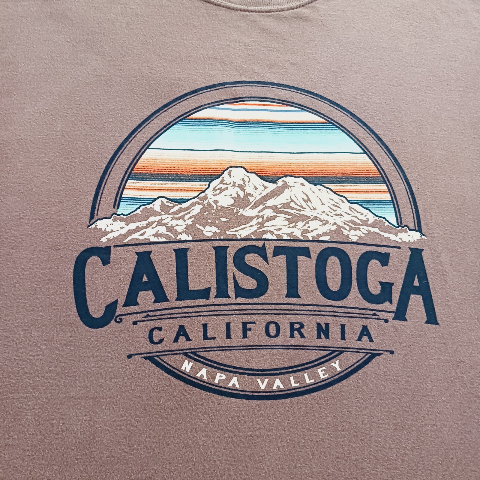 Blue 84 Calistoga California Napa Valley T-Shirt Size Large Brown 100% Cotton gallery