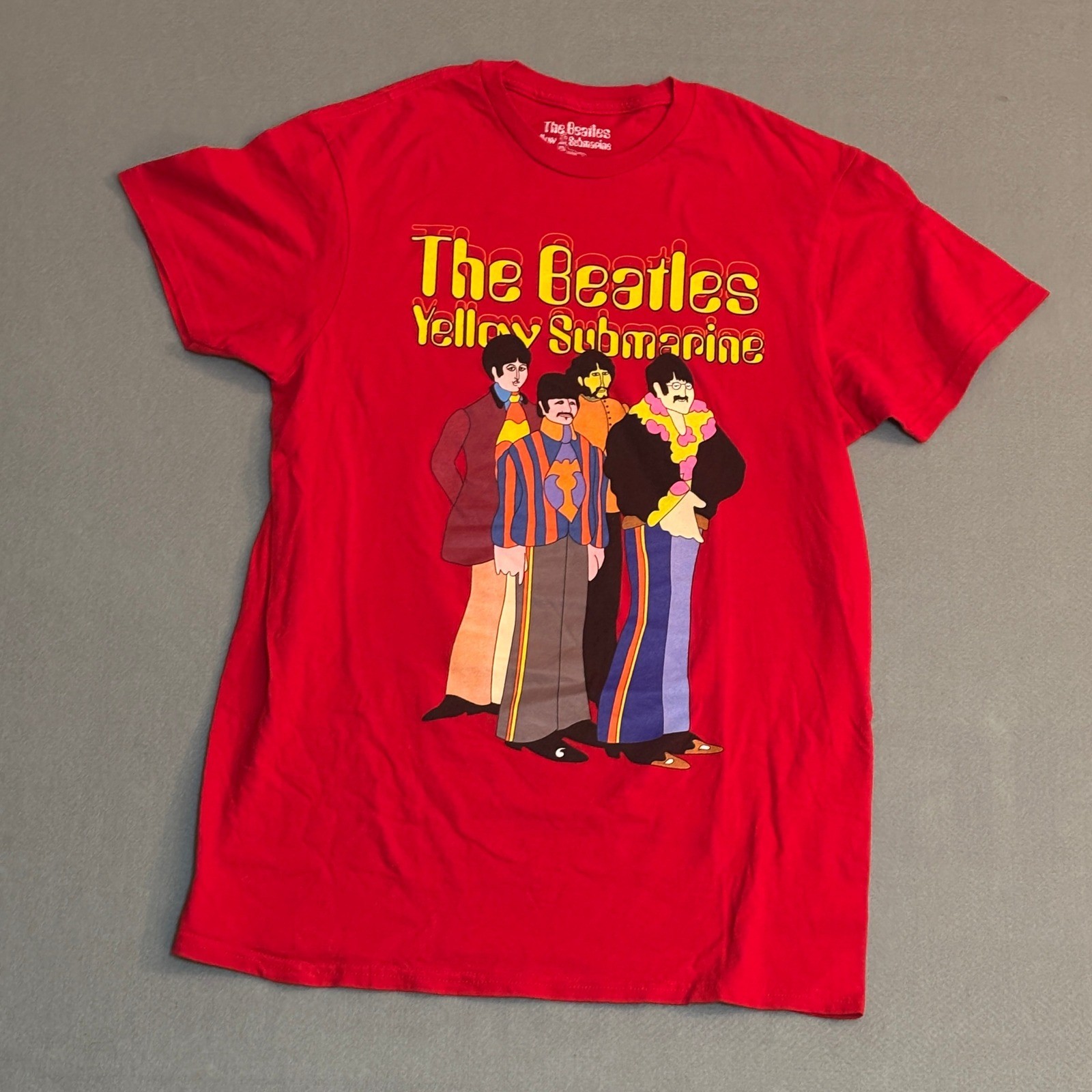 The Beatles Yellow Submarine Red Graphic T-Shirt Mens M 60's Peter Max Hippie gallery