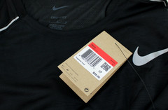 NIKE Dri-Fit Running Men LRG Black / Reflective Silver Logo Short Sleeve T-Shirt
