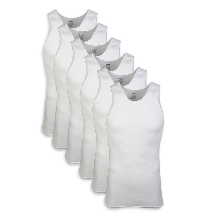 Gildan Mens A-Shirts 6PK White SM-3XL ( Slightly Imperfect) gallery