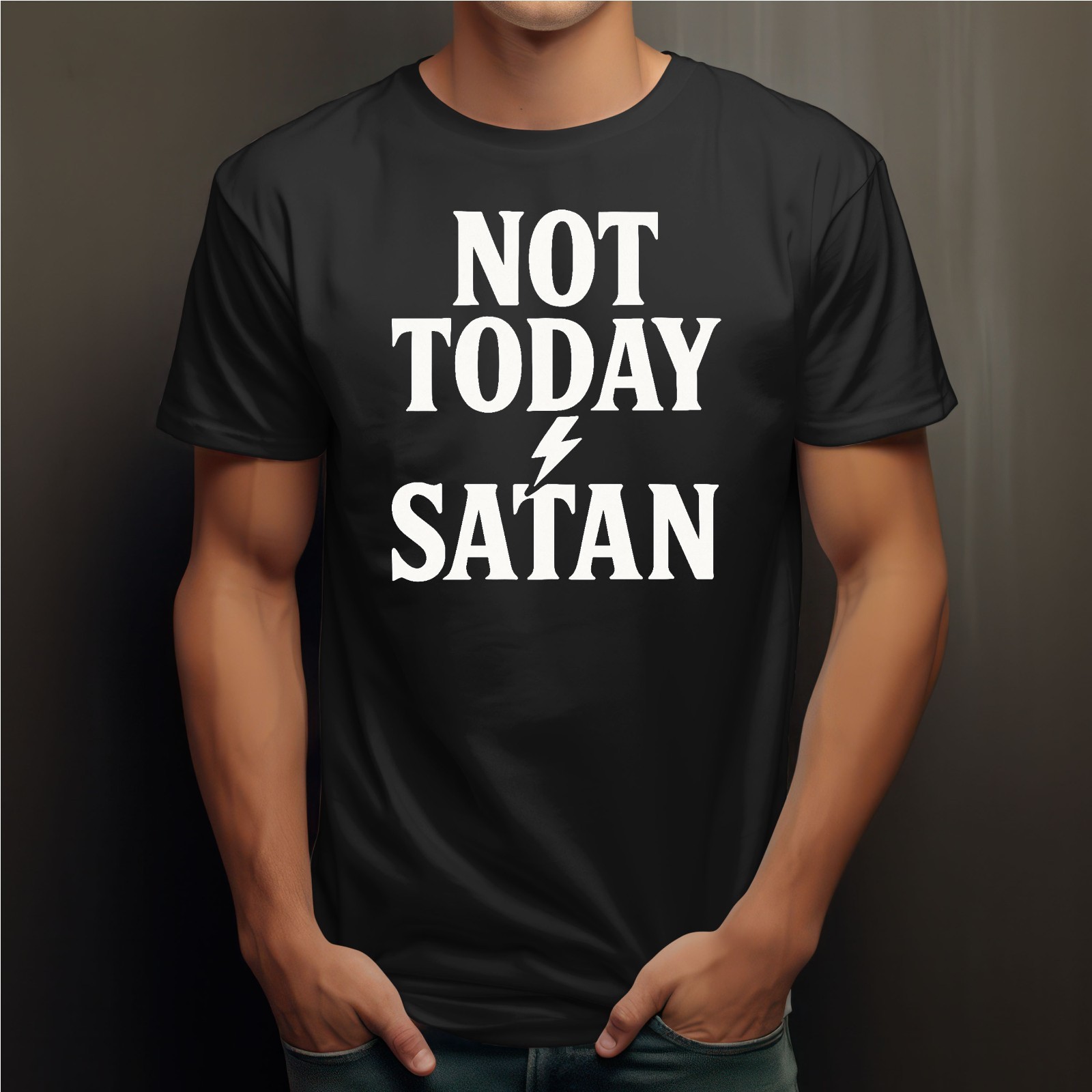 Jesus Men's T-Shirt Christ God Various Sizes Colours Ladies Not Today Satan gallery