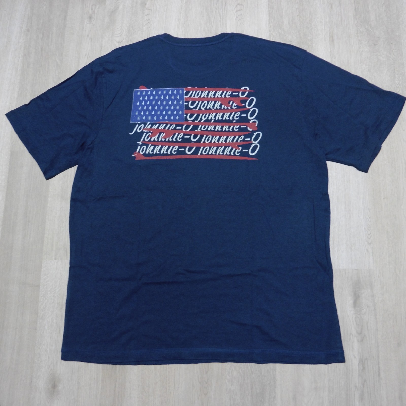 Johnnie-O Men's L Surfer Stripes Crewneck T-Shirt Navy Blue SS 1 Pocket gallery