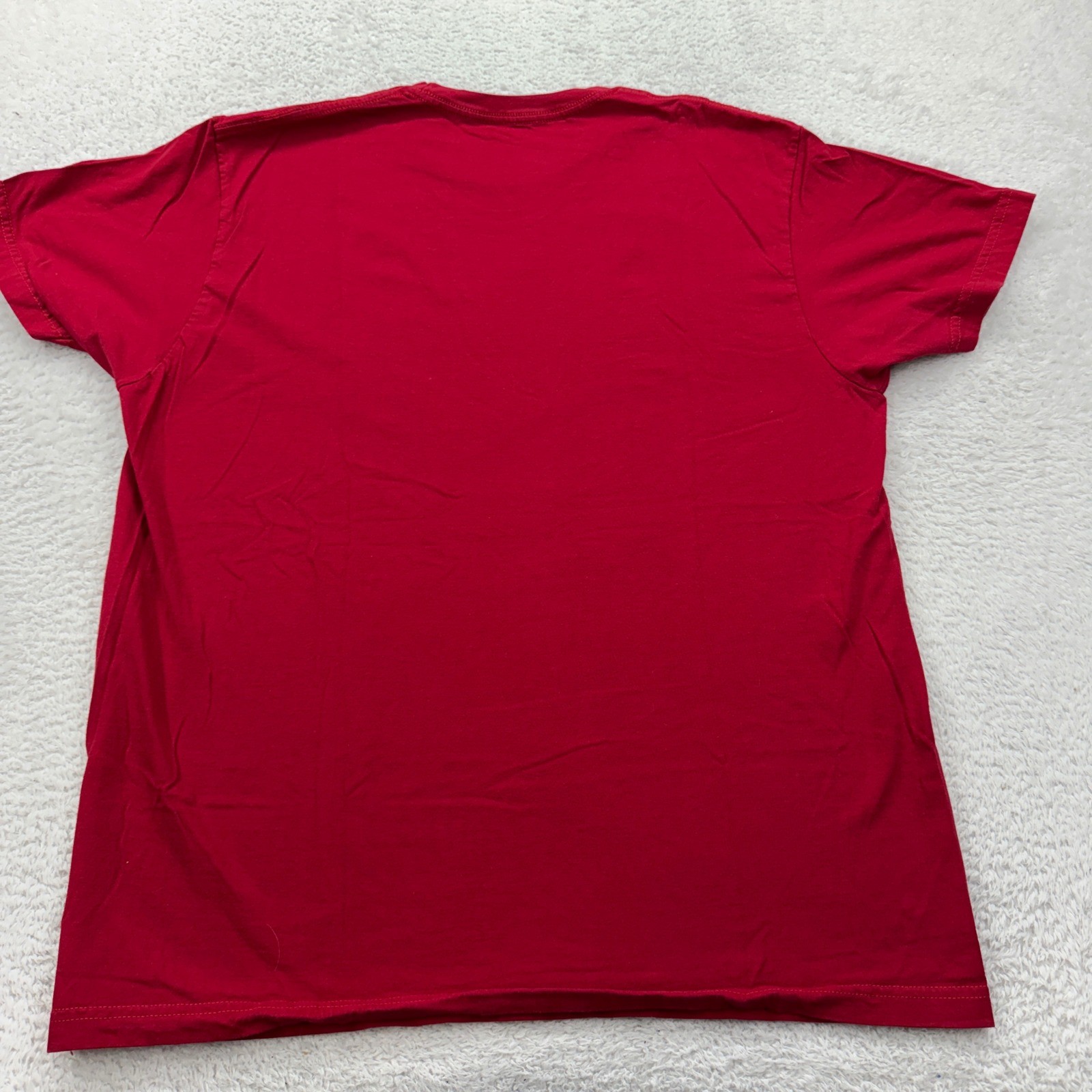 Apple Logo T Shirt Red Mens Size Large 100% Cotton Made in USA gallery