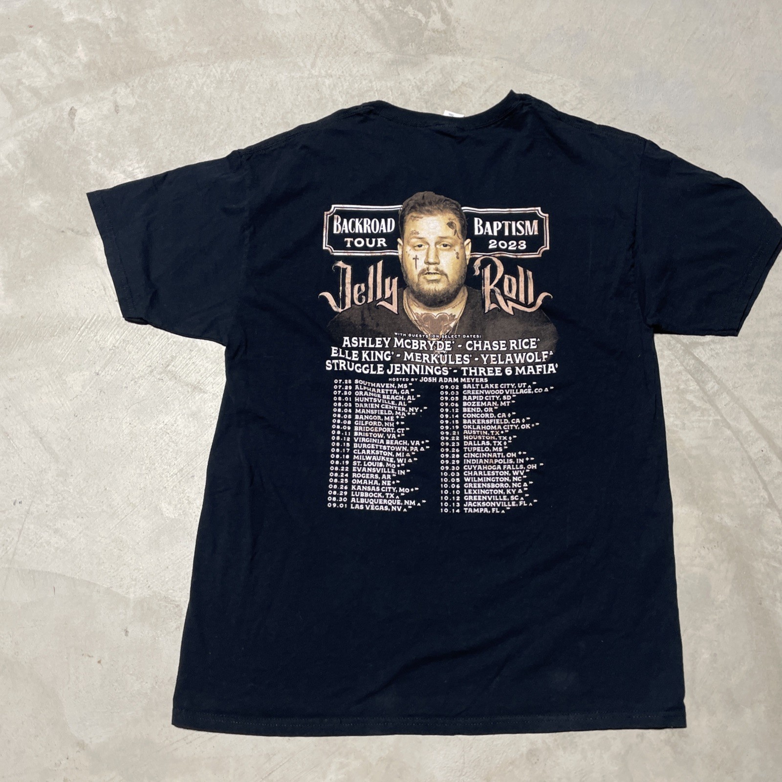 Jelly Roll Backroad Baptism Tour Concert 2023 Shirt SZ L Country Soul Music Art gallery