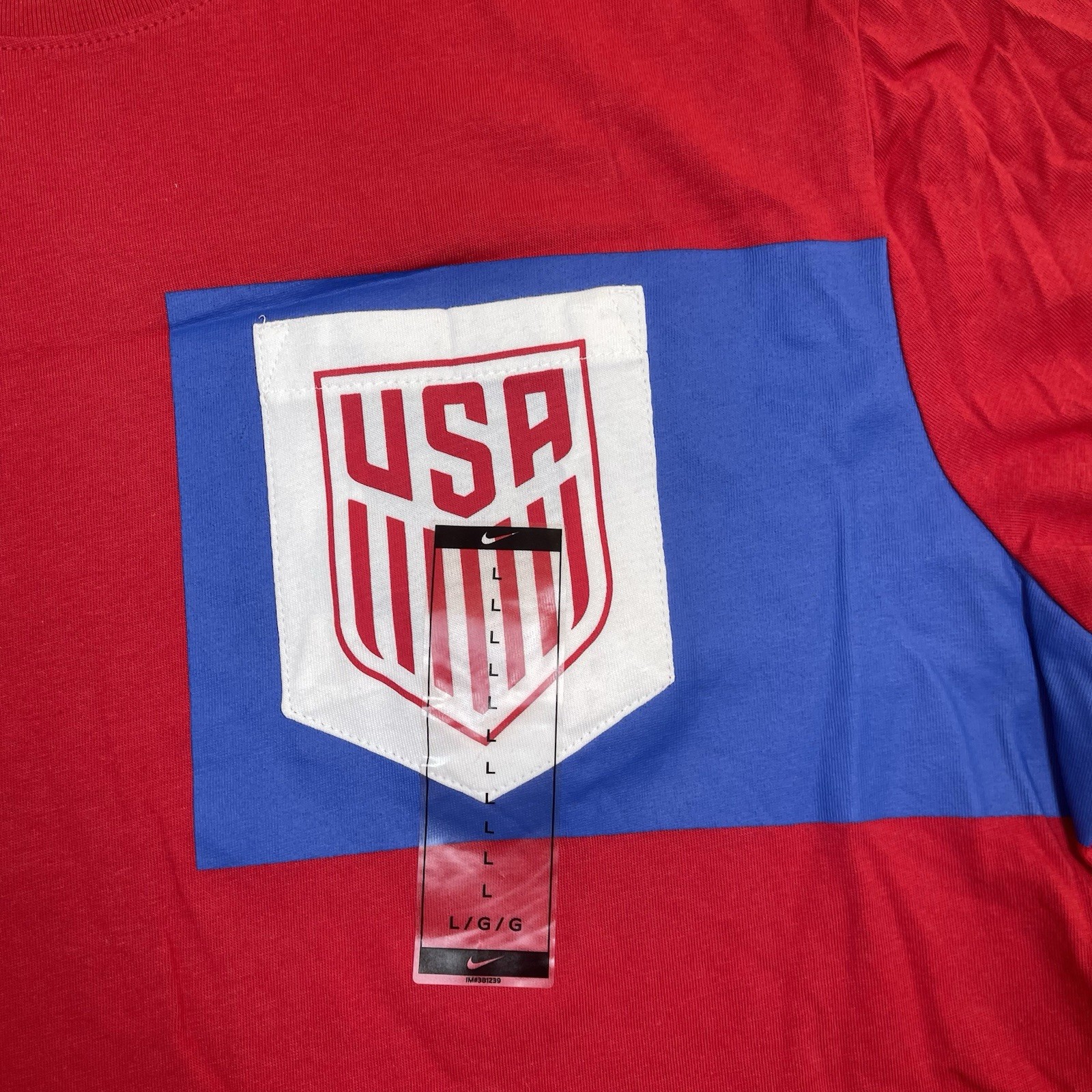 Nike Team USA Men's National Soccer Team Athletic Cut T-Shirt Size Large New Red gallery