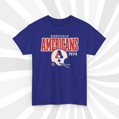 Birmingham Americans 1974 WFL Vintage Football Helmet T-Shirt
