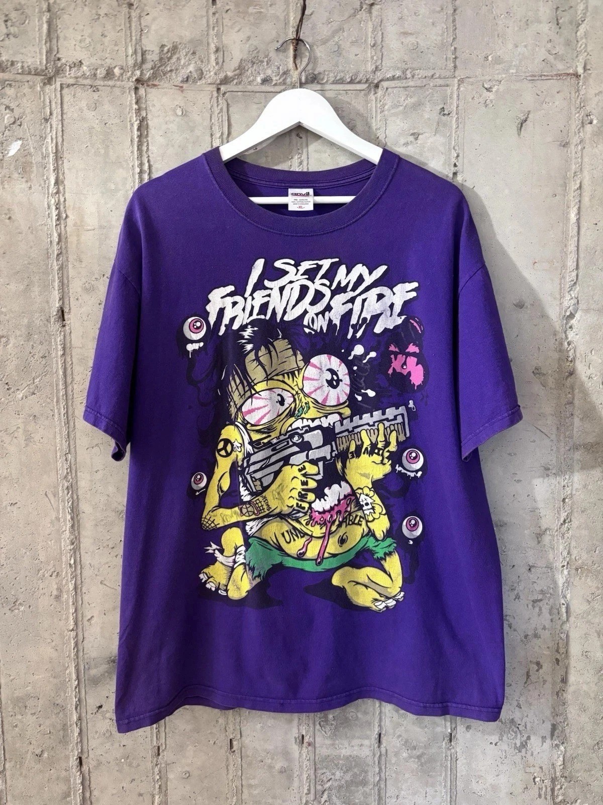 Vintage I Set My Friends On Fire Band Music Purple S to 5XL Shirt SN336