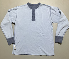 L.L. Bean Two-Layer River Driver’s Shirt Sz L Tall Blue Wool Blend Henley