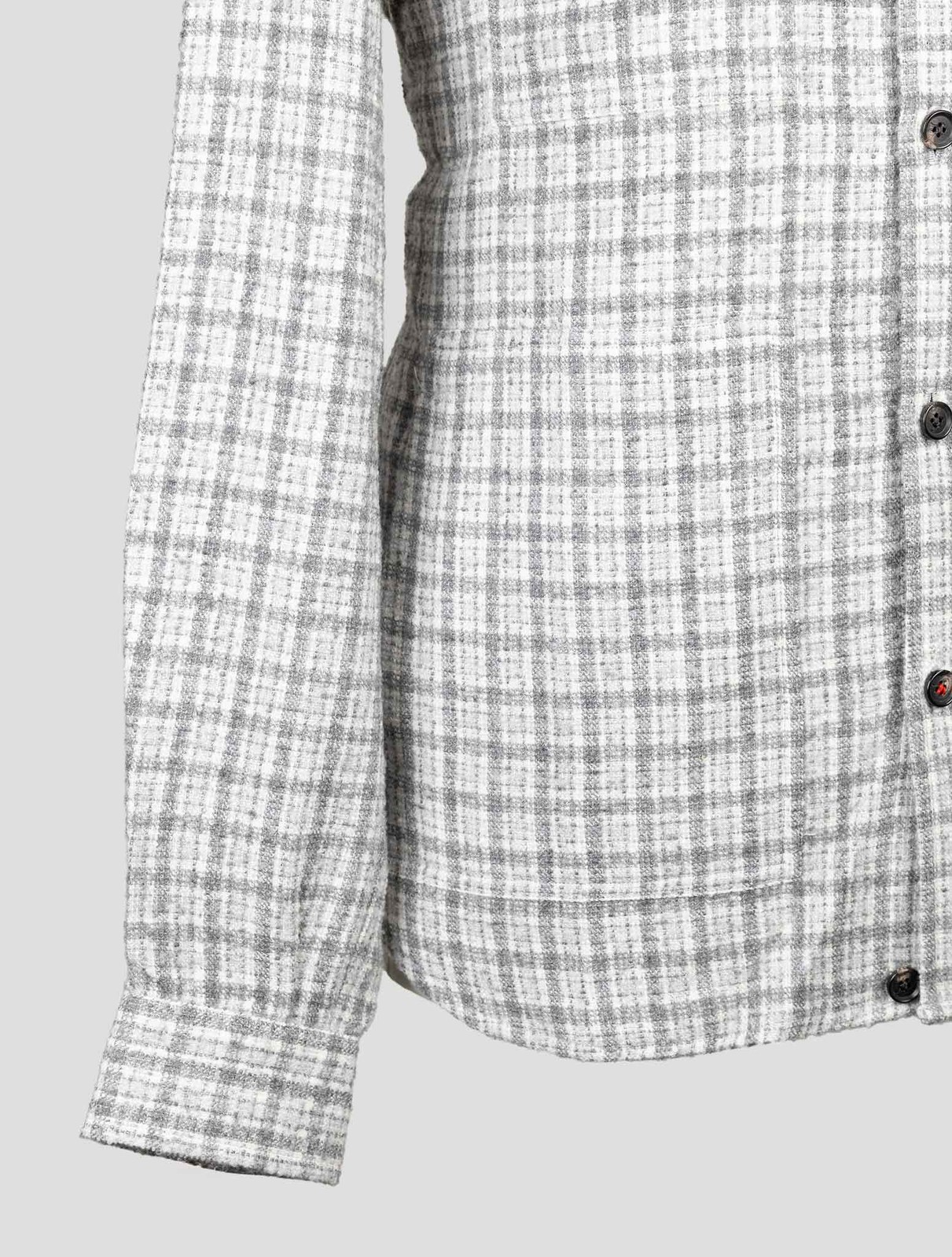 NEW ISAIA GRAY WHITE CASHMERE SILK OVERSHIRT EU 56 - US 46 - 2XL I258 gallery