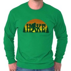 Hike Vintage Bigfoot Legend Sasquatch Myth Long Sleeve Tshirt Tee for Adults
