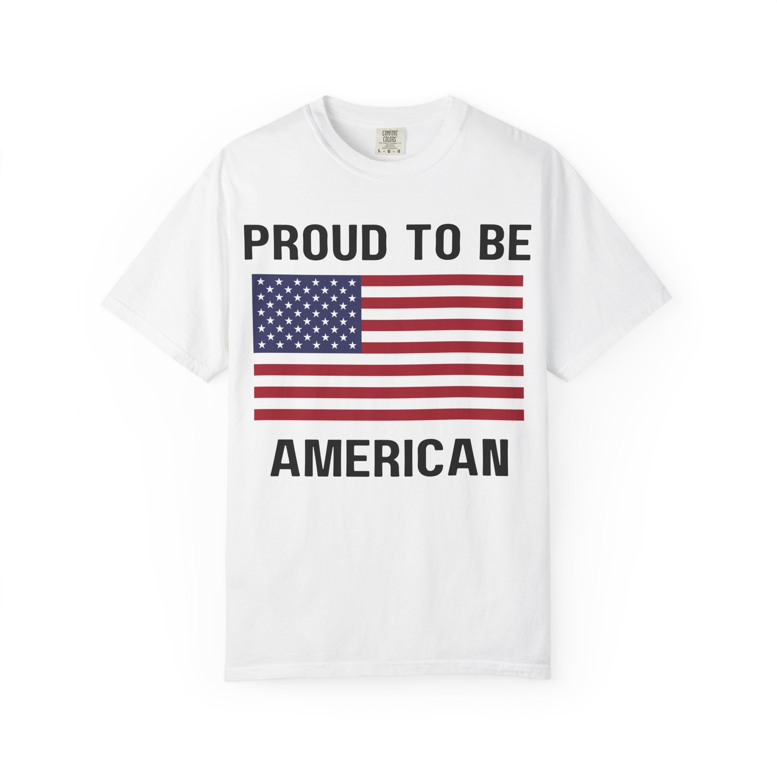 Proud to Be American T-Shirt | Unisex Summer Tee, Patriotic Gift (Black Text) gallery