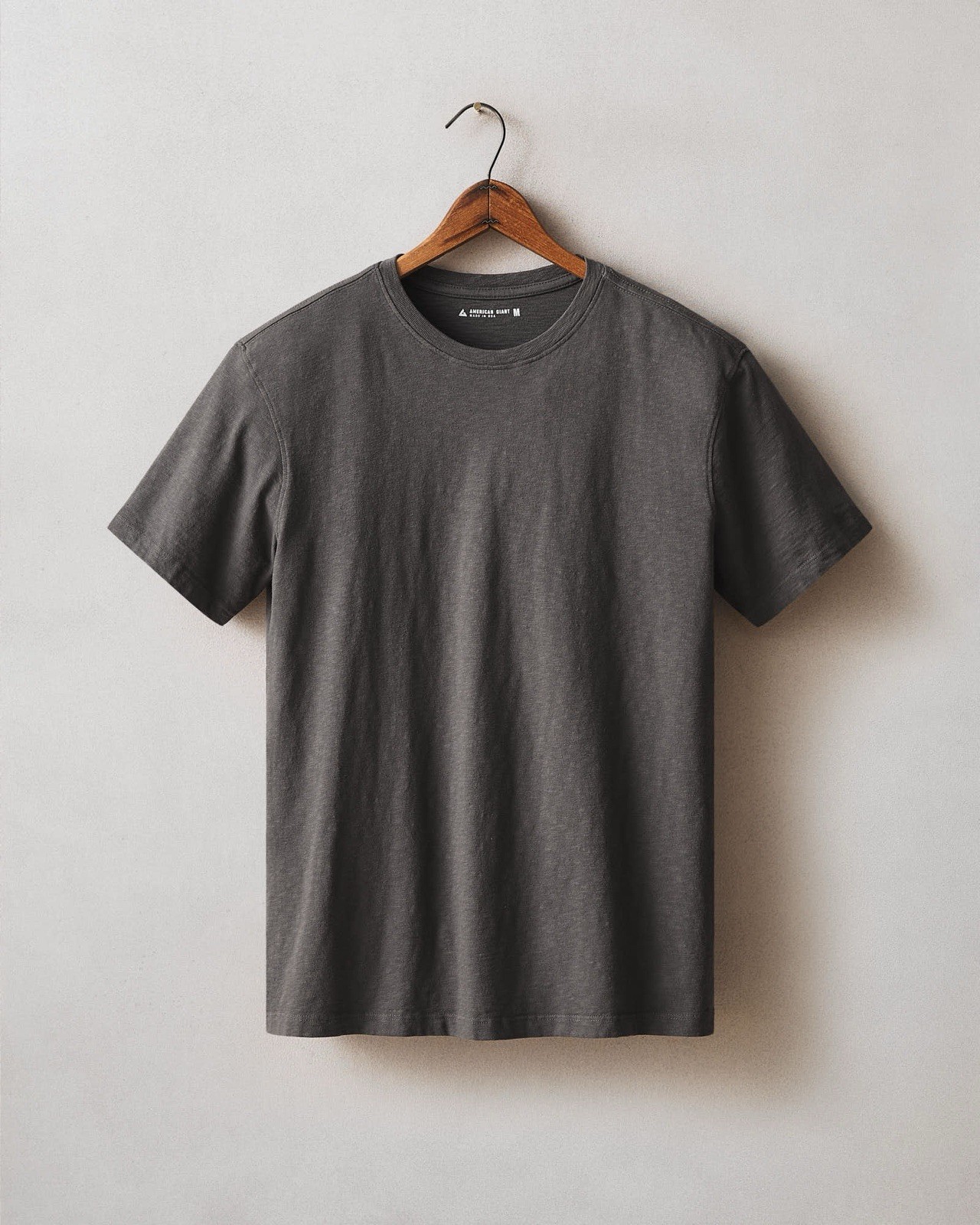 American Giant Gray Premium Slub Crew Neck T Shirt Men’s Large USA Made gallery