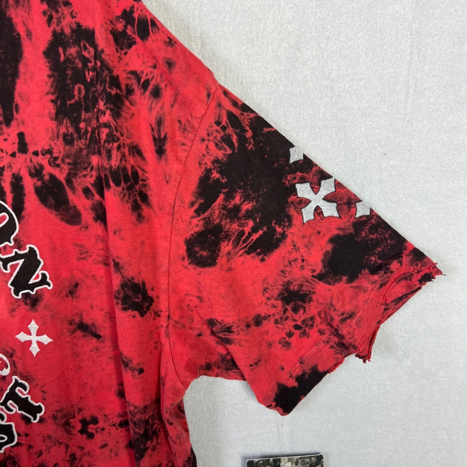 Affliction T-Shirt Mens Sz 3XL Red Black Live Fast Tie Dye Distress Graphic NWT gallery