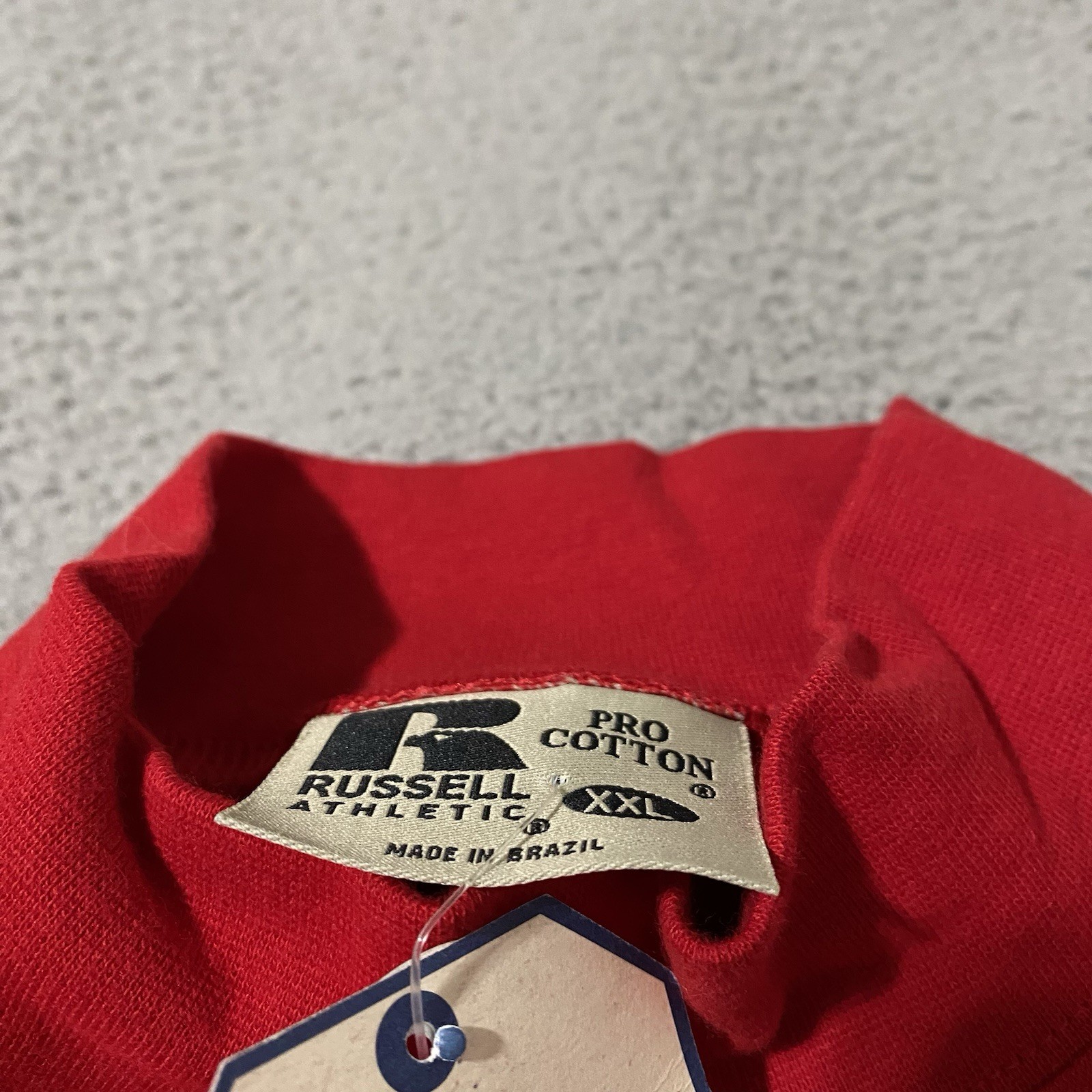 Vintage Russell Athletic Mock Neck Shirt Mens 2XL XXL Red Pro Cotton Blank NEW gallery