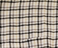 Men’s Van Heusen Long Sleeve black-beige-white Plaid Shirt, L, EUC