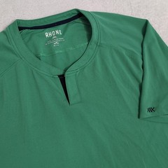 Rhone Men’s L Delta Pique Notch Neck Blade Collar GoldFusion Anti-Odor Green