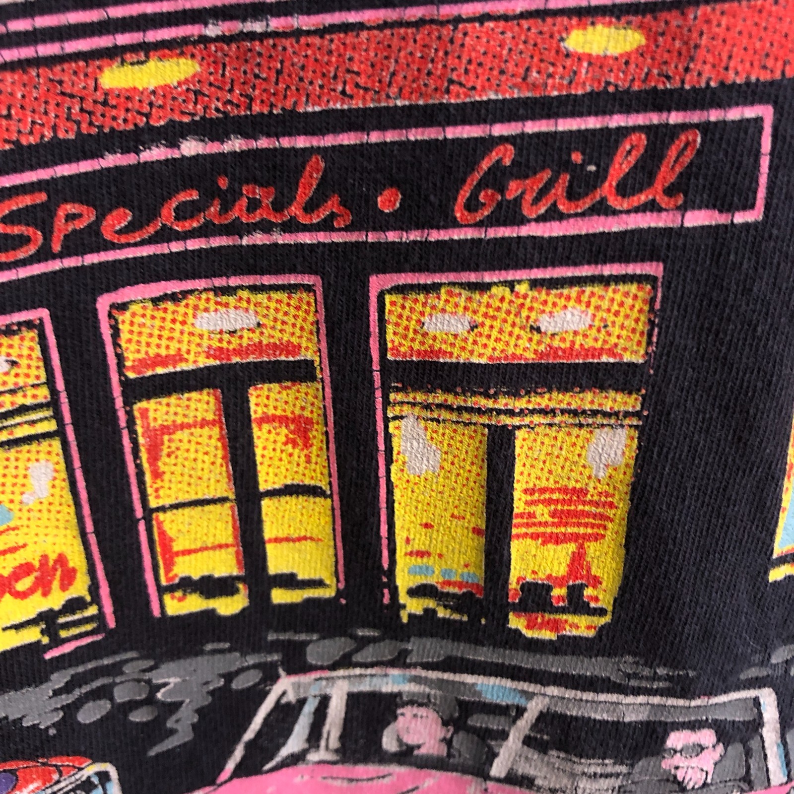 Vintage J. Galt T-Shirt 1984 Hot Rod Als Burgers Drive In Black Graphic Tee Sz L gallery