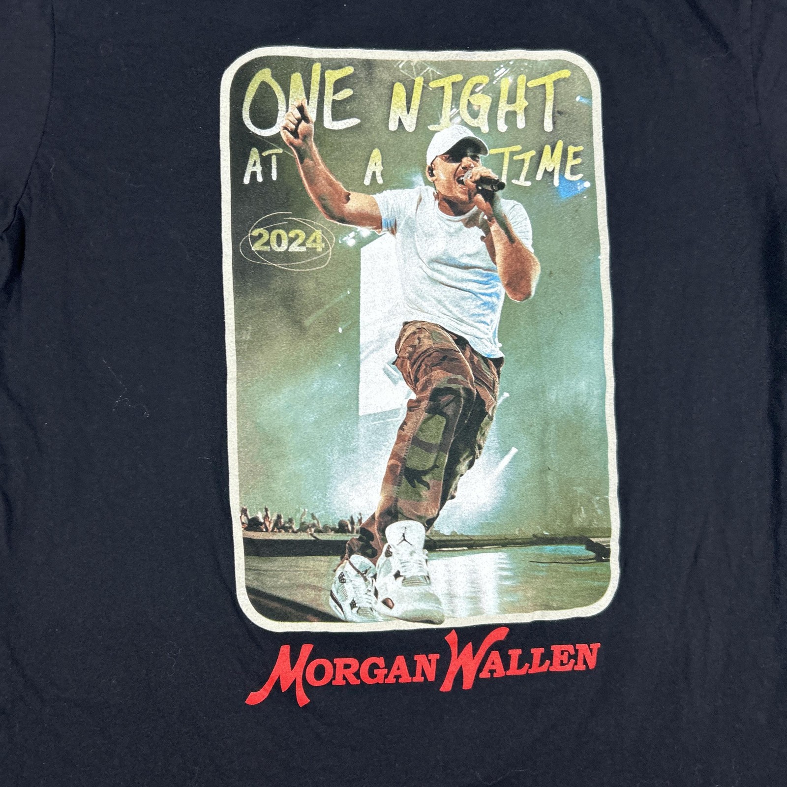 Morgan Wallen Shirt Mens XL Black 2024 Tour One Night At A Time Country Concert gallery