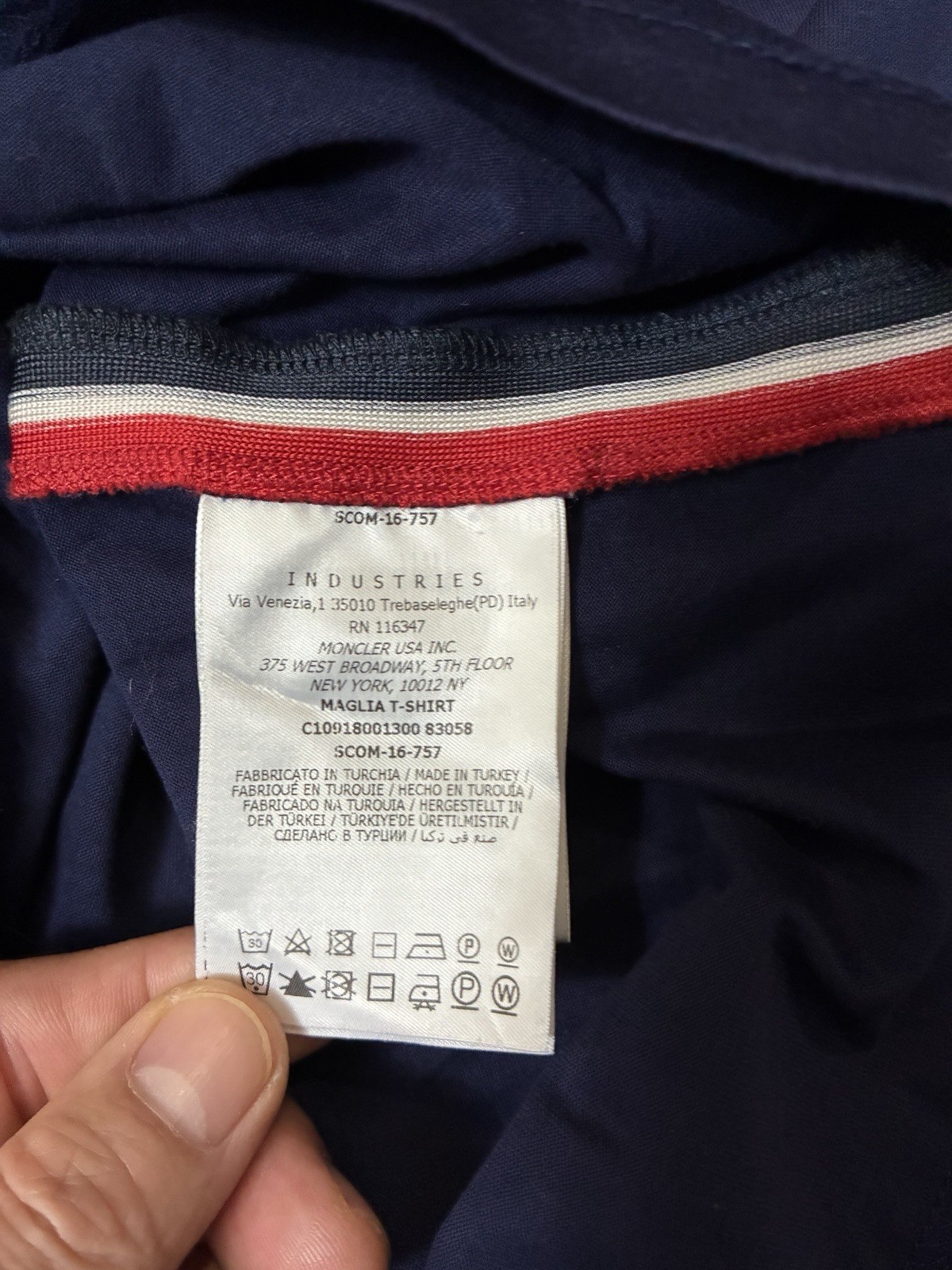 Moncler Shirt Mens Slim Fit Logo Patch Crewneck Short Sleeve Large $395 gallery
