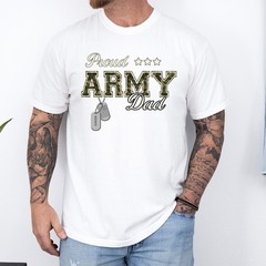 Personalized Proud Army Dad Shirt Custom Name Dog Tag Military Father’s Day Gift
