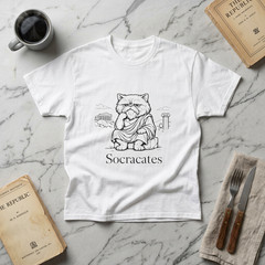 Socrates Cat Philosopher T-Shirt Ancient Greece Sketch philosophy humor funny