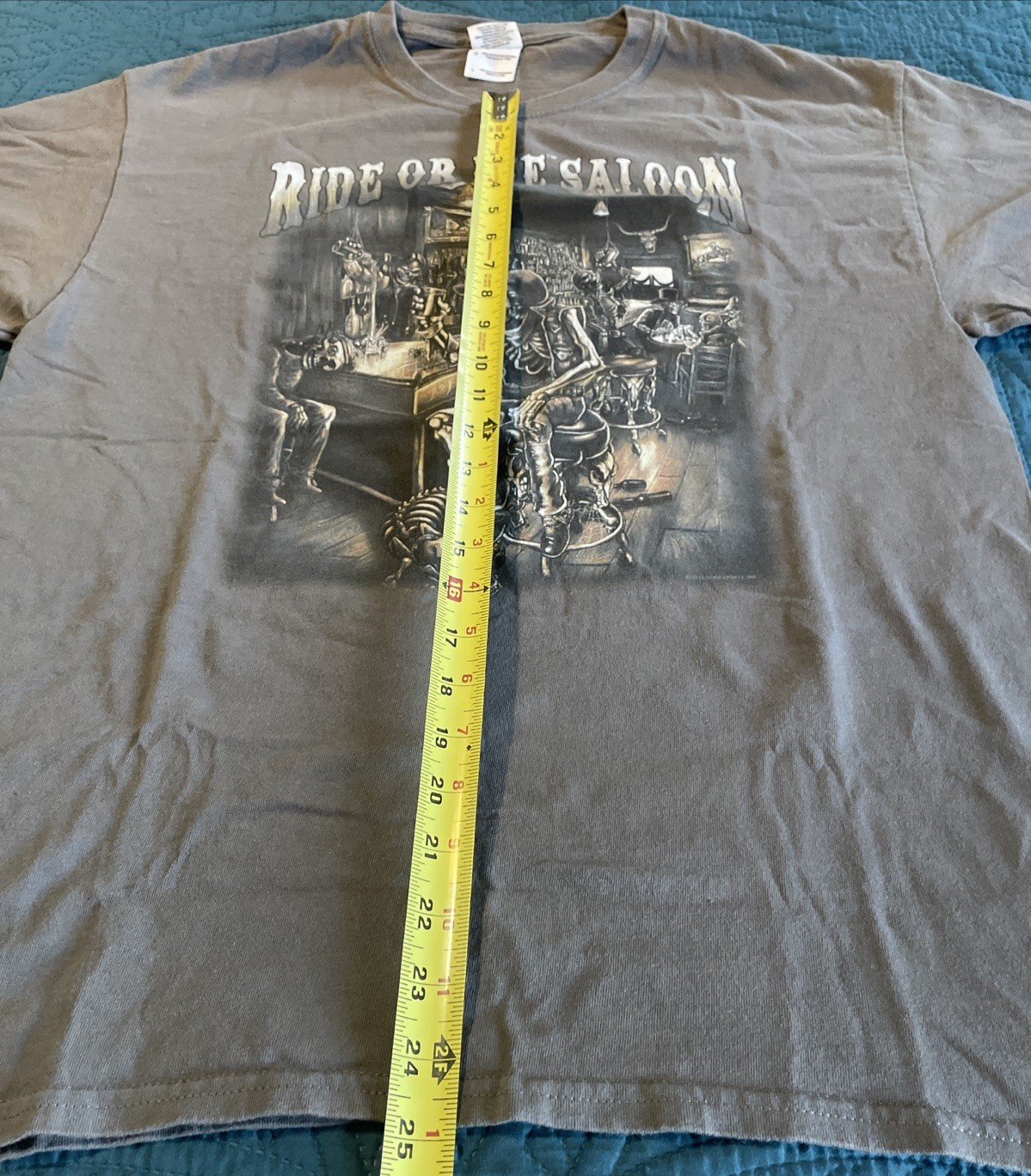 Ride or Die Saloon 2010 Gray T-shirt Gilden Tombstone AZ Large gallery