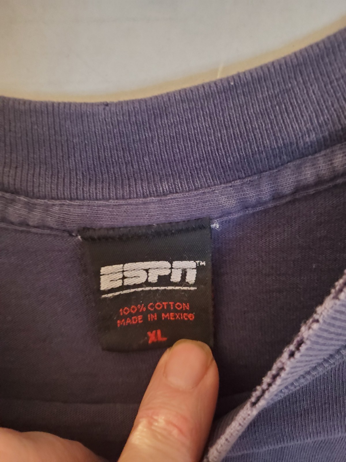 Vintage 90s ESPN Sportscenter TV Show Promo Shirt Size Extra Large XL Navy Blue gallery