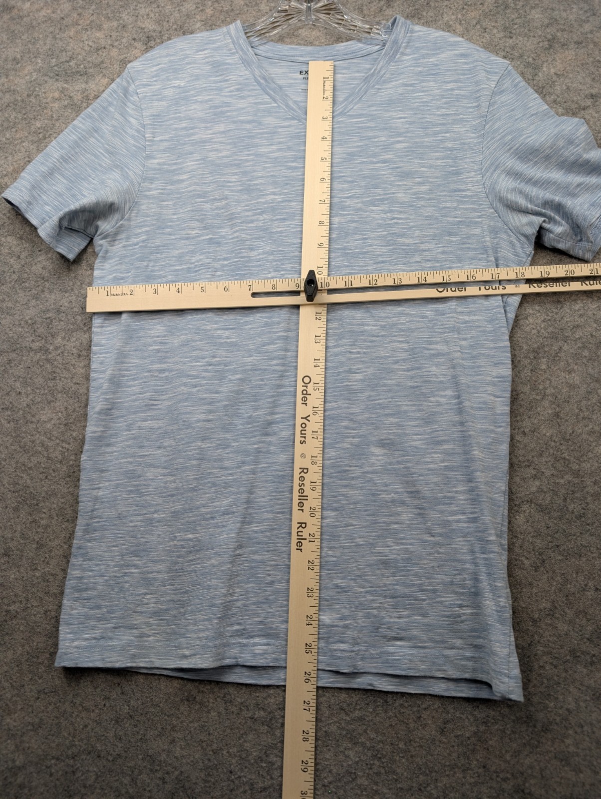 Express T Shirt Mens Medium Blue Flex Stretch V Neck Short Sleeve Comfort Preppy gallery
