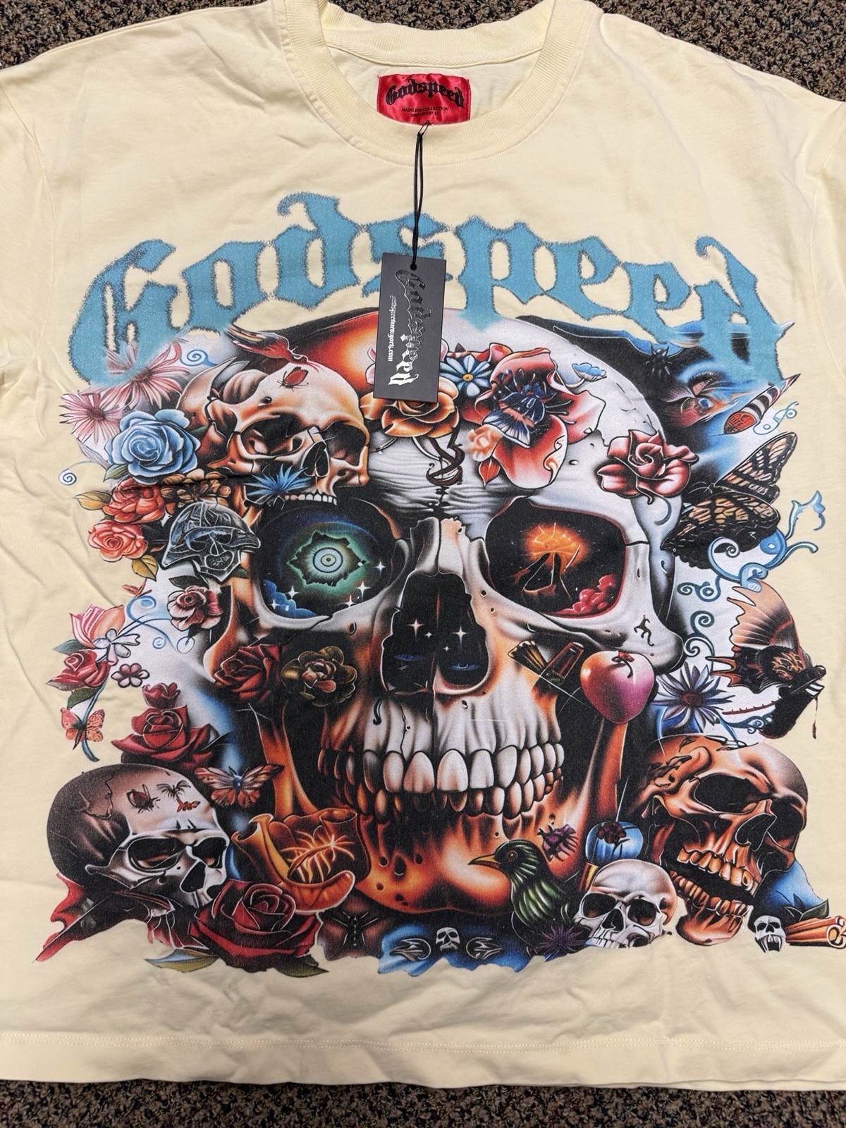Godspeed Floral Skull Tee Cream gallery