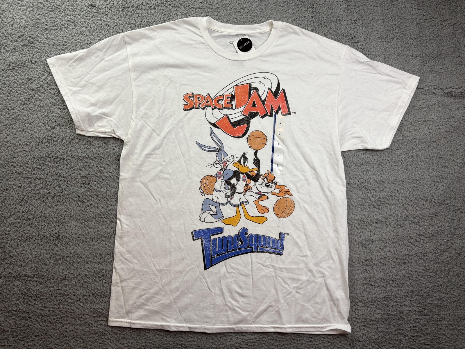 Space Jam Mad Engine Shirt Mens Large White Tune Squad Bugs Graphic Tee NWT