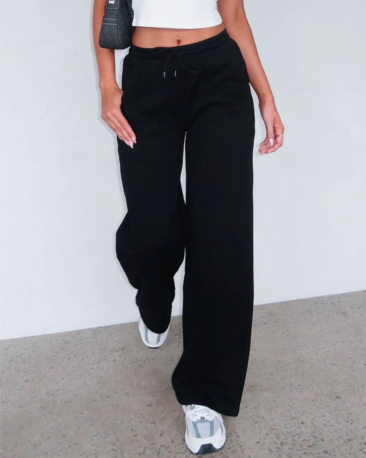 Womens Casual Drawstring High Waisted Sweatpants Baggy Wide Straight Leg Loun... gallery