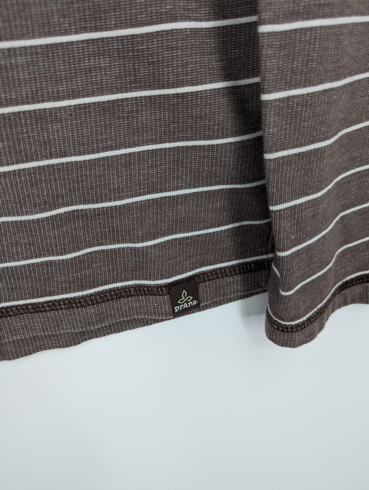 PRANA Men's Striped Keller Long Sleeve Crew Neck Knit Top Shirt Gray Brown XL gallery