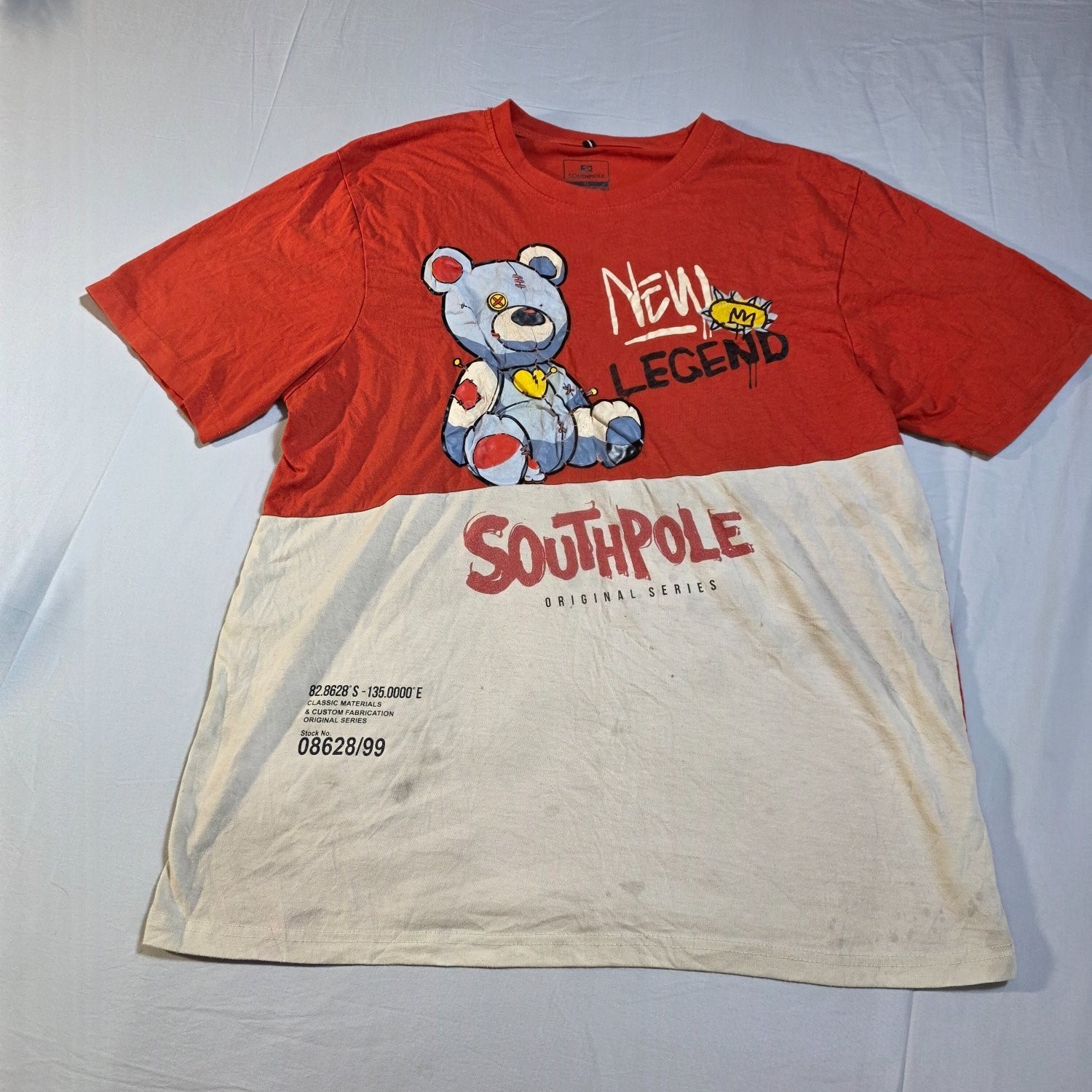 Southpole Original Series New Legend Voodoo Teddy Bear T-Shirt Red White XL